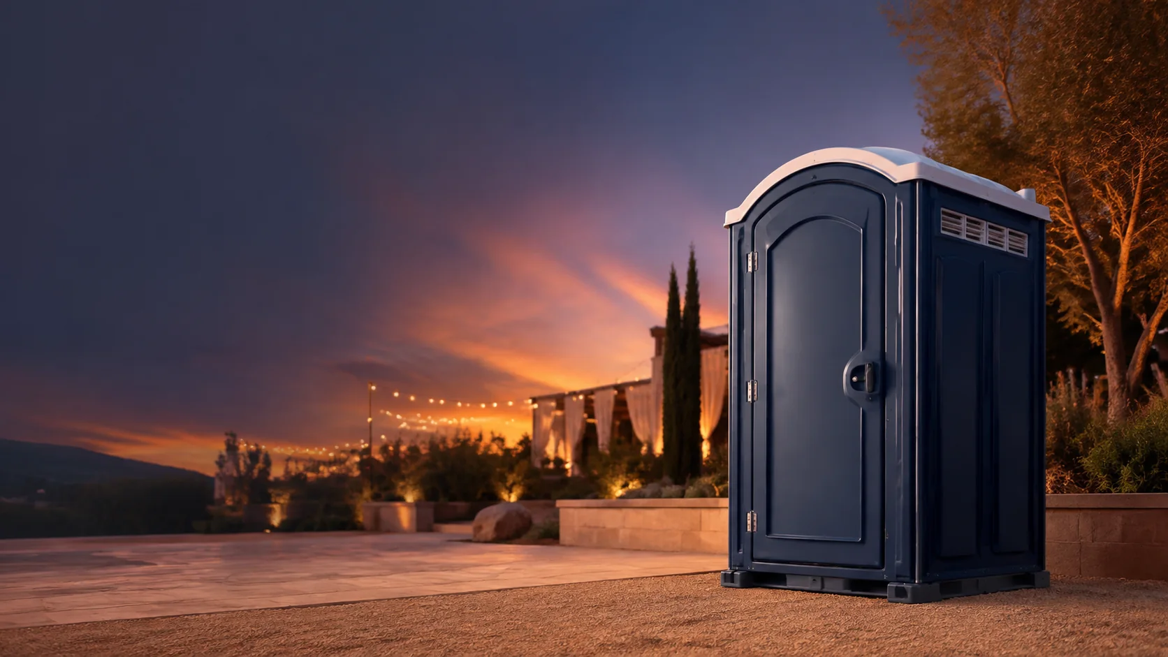 Portable restroom shown for rental planning in Noblesville, IN